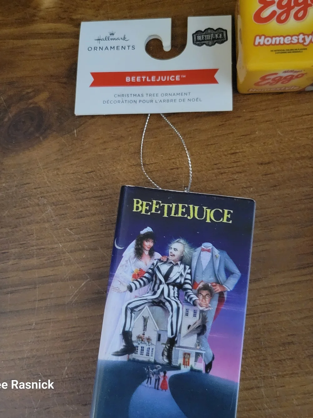 Set Of 4 Christmas Ornaments Beetlejuice, Meangirls, Eggo Waffles, And Ramen Cup